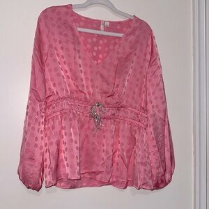 Cato like new pink top with bows size large